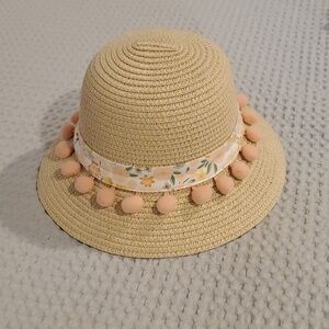 Pompom Straw Hat Sizec4T